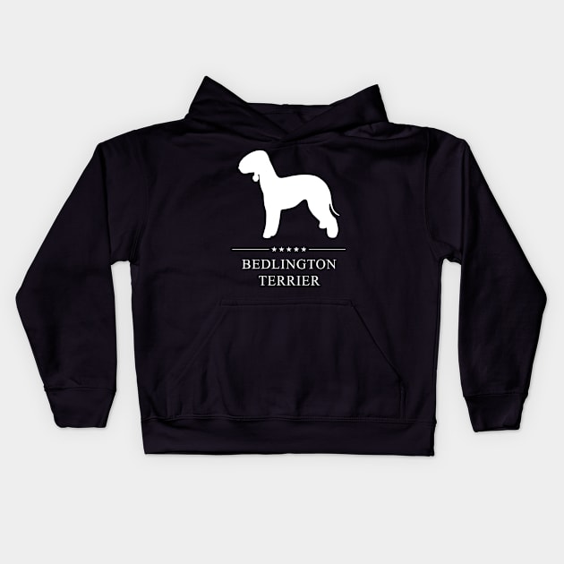 Bedlington Terrier Dog White Silhouette Kids Hoodie by millersye